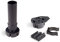 Emuca - Gambe per mobili, Piedi per mobile in plastica colore nero, Set di 4 piedini regolabili di altezza 120mm
