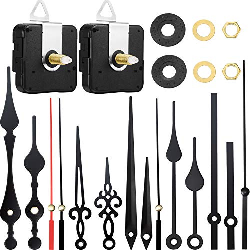 Mudder 2 Piezas Mecanismo de Reloj Mecanismo de Movimiento de Reloj Pila silenciosa de Pared Sistema Reloj Agujas Mecanismo péndulo