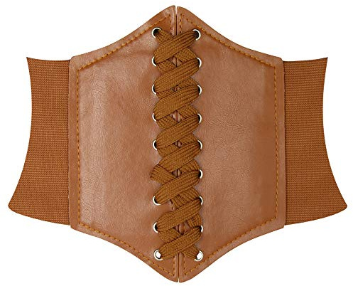 HANERDUN Damen Gürtel Elastische Breit Korsett Tied Vintage Taillengürtel