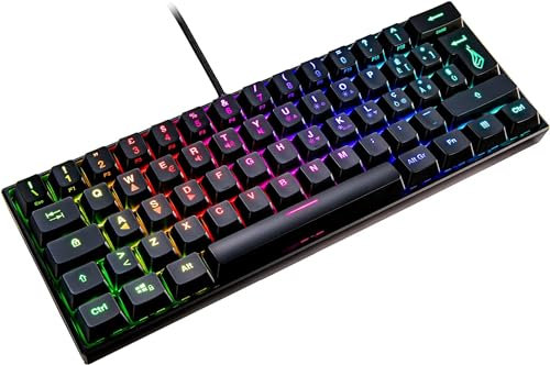 SureFire Kingpin M1 60% tastiera meccanica da gaming italiana, tastiera da gioco piccola e mobile, tastiera RGB con illuminazione, 100% tasti anti-ghosting, layout italiano QWERTY