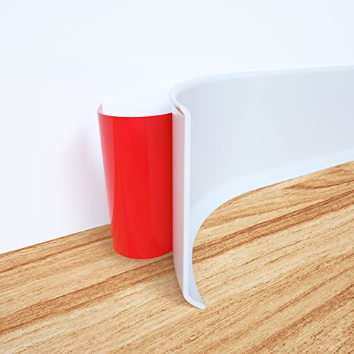 Neatiease Plinthe flexible autocollante en PVC - 10 cm (l) x 10 m (L) - Couvertures de plinthe en plastique (blanc)
