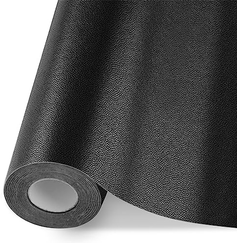 Selbstklebendes Kunstleder für Polstermöbel, Schwarz, 30 x 200 cm - Lederflicken zur Reparatur von Sofas und anderen Möbeln