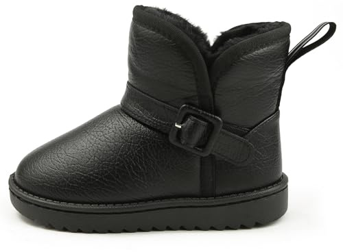 Apawwa Stivaletti Bambina Invernali Stivali Da Neve Da Ragazza Stivali Morbidi E Caldi Da Ragazza Stivali Di Pelliccia Da Ragazza C969 Color Black Size 37