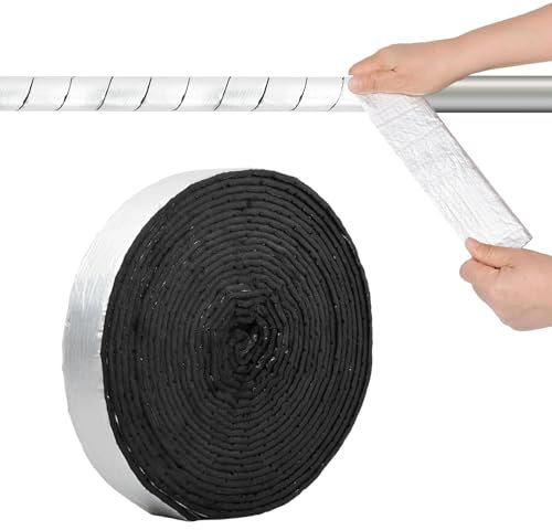 Nivofu Tubo Isolante Antigelo per Esterni, Isolante per Tubi in Foglio di Alluminio Autosigillante, Schiuma Isolante Tubi Invernali Autoadesiva, Avvolgente Isolante Tubi per Protezione di Tubi