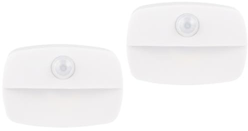 Mikikit 2 Stk Led-nachtlicht Körpersensor Nachtlicht Batteriebetriebene Sensorlampen Kabellose Schrankbeleuchtung Unter Schrank Bewegungsaktiviertes Licht Sensorlicht Abs Sport Weiß