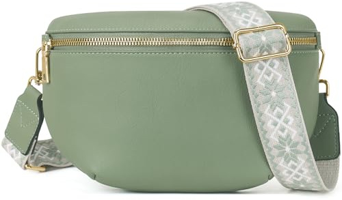 Roulens Kleine Damen Umhängetaschen,Elegant Bauchtasche Damen,Umhängetasche aus Veganes Leder,Crossbody Bag Damen,RFID Blockierung Kartenschlitz Brusttasche mit Verstellbar Abnehmbar Breiter Gurt