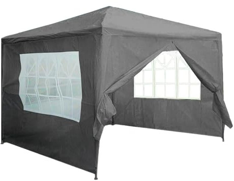 Neo 3X3M Event Gazebo 4 Side Panels Outdoor Waterproof Garden Party Tent Marquee Canopy Shelter Coated Steel Frame (Grey)