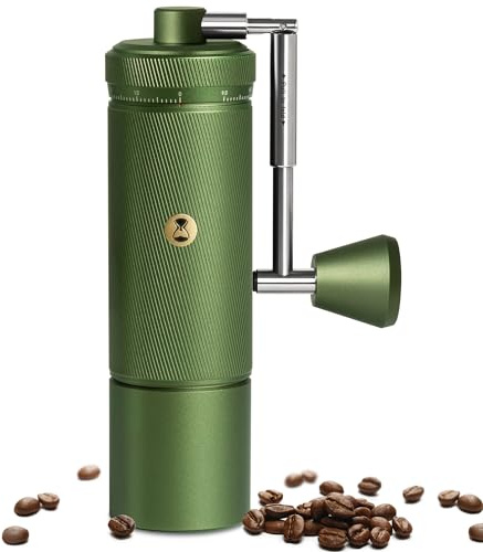 Manual Coffee Grinder S3 TIMEMORE, External Adjustment, Folding Handle， Upgrade Integrated All-Metal Body, Espresso Moka Pour Over French Coffee, Green