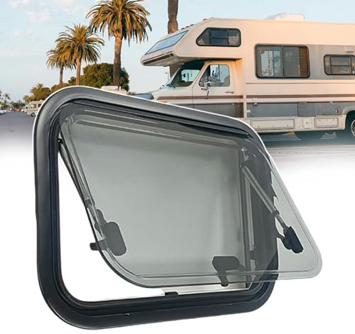 pealiritansemen RV Ventilation Windows, RV External Push Out Window, Caravan Side Windows With Integrated Roller Blind And Fly Screen, For Caravans, Trailers, Modified Vehicles,600X350mm