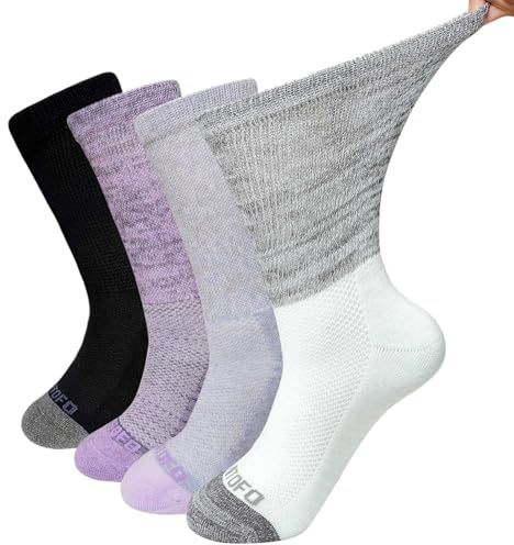 ZFSOCK Diabetiker Socken Herren Damen: Diabetikersocken Ohne Gummibund Ohne Naht Baumwolle Gesundheitssocken Ohne Gummi Wadenlange Business Socken mit Komfortbund Plüschsohle 43-46 Mischfarbe 4 Paar