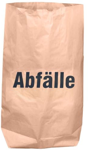 Abfallsäcke Abfälle, Kraftpapier, 2-lagig, Braun, 60 L, 55 x 85 cm, 25 Stück