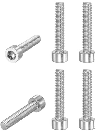 M METERXITY 6-Pack Torx Bolt Spline Screw T30 M6x30mm 1mm Pitch Cylindrical Head Plum Screws 304 Stainless Steel for String Trimmer Chainsaw/Light Bar Part Replacement [Silver]
