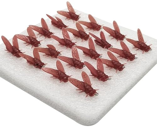 Bionicss Lot de 20 appâts artificiels pour pêche à la mouche | Kit de leurres réalistes colorés pour pêche en eau douce