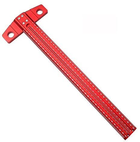 Maßblock Zubehör, 60-76 0MM T-Lineal Präzisionsmarkierung Aluminiumlegierung Holzbearbeitungs-Markierlehre Durchgestrichenes Loch-Ritzlineal Messwerkzeug(B400MM)