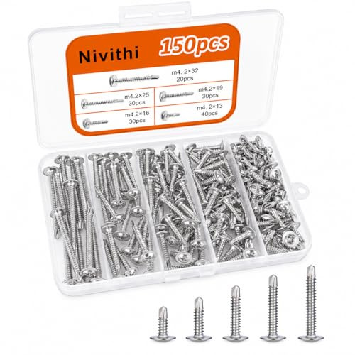 Nivithi M4.2 Self Tapping Screws,410 Screw Set,for Various Applications