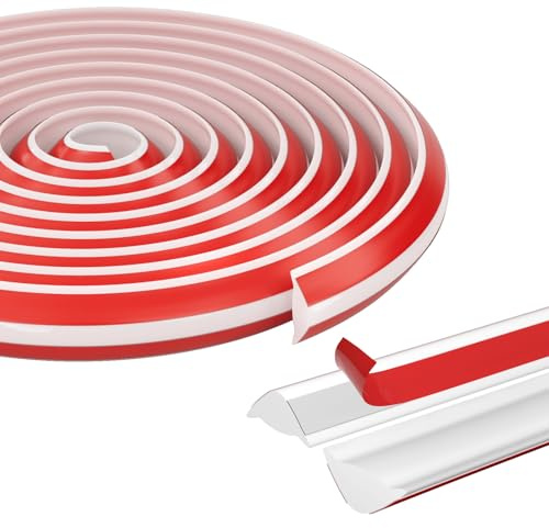 Beoguy Zierleisten Selbstklebend Deckenleisten, Flexible TPE Dreieck Zierleisten Decken Und WandüBergang, Einfach Zuschneidbar, Für Küche und Bad (5M,12mm*9mm)