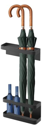 Zerone Magnetic Umbrella Stand Holder, No Punching Umbrella Stand Rack Height Adjusting Wall Mounted Storage Organizer for Home, Office, Hotel (Black)