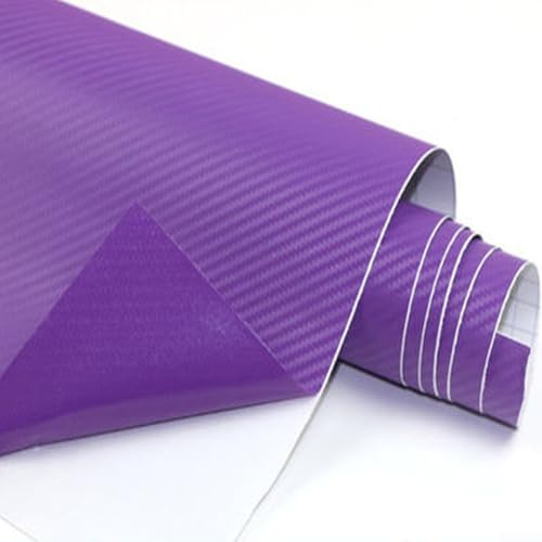 Pellicola in fibra di carbonio per auto, protezione dai graffi sulla carrozzeria, impermeabile e protezione solare per auto, 50 x 300 cm (viola)