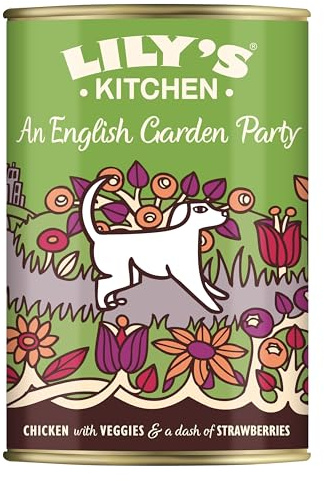 Lily's Kitchen tillverkad med naturliga ingredienser för vuxna hundar våt matburk en engelsk trädgårdsfest 6 x 400 g