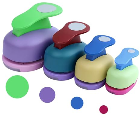 4 pezzi perforatrici rotonde multicolori, fustellatrice per carta, perforatrice cerchio, 8 mm, 16 mm, 25 mm, 38 mm, colore casuale, per scrapbooking, bricolage, carta da regalo, segnalibri, buste