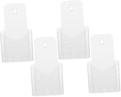DIKACA Soporte Diseño de Superficie Lisa y Resistente de Folletos para Acrílico Transparente y 4 Piezas Adecuado para Mesa de Conferencia Montaje en Pared