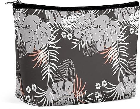 Dgsxynth Neceser portátil con cremallera para uso diario, viaje, Hojas de Hawái, Talla única