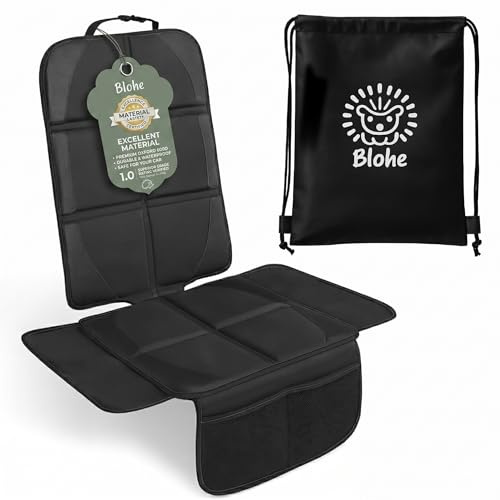 Blohe Protector Asiento Coche Silla Bebe Antideslizante y Estable – Oxford 600D Impermeable – Compatible ISOFIX – Protege Cuero y Tela – Incluye Bolsa de Almacenamiento