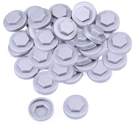 800 Pack de tapas para tornillos de techo gris plateado de 8mm – Cubiertas duraderas de plástico a presión para tornillos de techo, tapas protectoras resistentes al clima y a los rayos UV – para