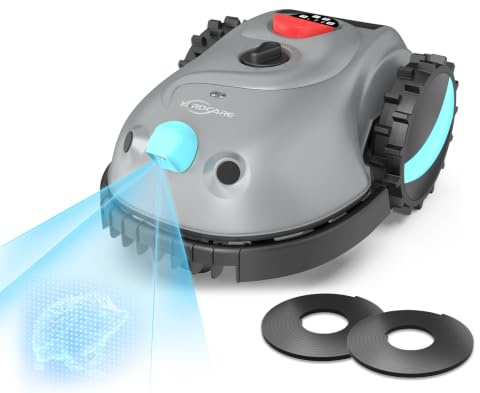 YARDCARE V100 Robot Tagliaerba Senza Filo Perimetrale, Navigazione Visiva, Evita gli Ostacoli(150 tipi), Robot Tosaerba a Batteria da 4,0 Ah con Lama di Ricambio, Adatto a Piccoli Giardini