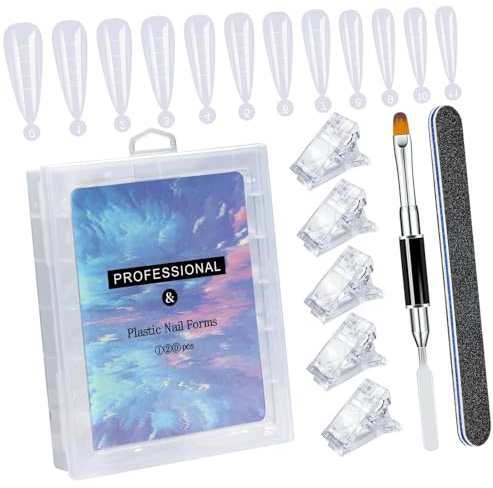 Ensemble complet de nail art comprenant un pinceau à gel et des pointes en forme de fer à cheval, outil de manucure professionnel pour salon ou maison, pinces à ongles en acrylique