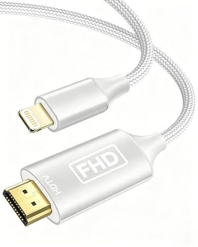 Light-ing [Apple MFi Zertifiziert] Lightning auf HDMI Kabel 2M, 1080P Digital AV Adapter für iPhone, Video Audio Sync Bildschirm Konverter, Kompatibel für iPhone 14 12 11 XS XR X, für TV/Projektor
