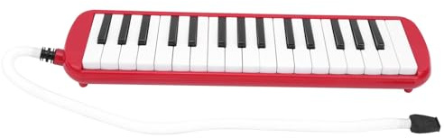 Yechiry Anfänger IRIN Melodica 32-Tasten-Blasmusikinstrument mit Wunderschönem Klang, Ideal für die Musikausbildung, Studenten und Profis, Schwarz und Weiß (Rot)