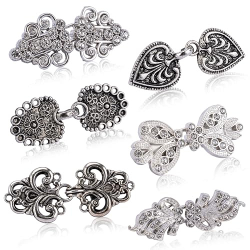 ROKZELT 4 Pcs Broche Femme Vetement, Pinces à Cardigan, Clips de Pull,Shawl Clip Vintage, Cardigan Collier Clips, Épingle à Châle, Fermoir de Pull, Femmes Broches de Chandail Pour Femmes et Filles