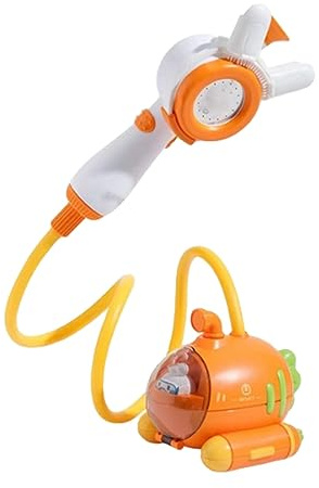 Qudinip Baby-Badewannen-Duschkopf, Elektrisches Duschkopf-Badespielzeug, Karotten-U-Boot-Duschkopf-Spielzeug, Süßes Baby-Badewannenspielzeug für Kleinkinder