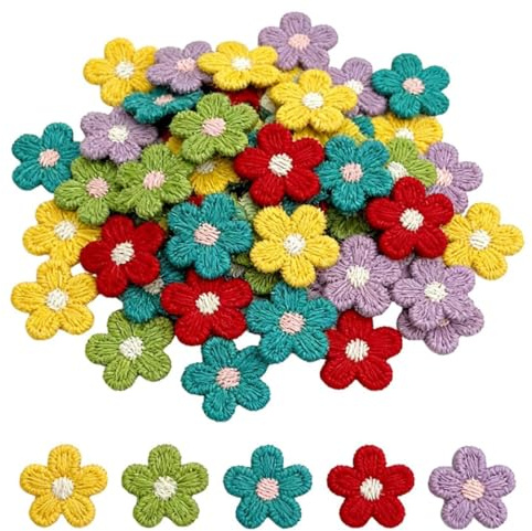 YIPFEN 50 Pezzi Toppe Ricamate Fiore Margherita – Toppe da Cucire per Abiti, Decorazione Fai-da-Te per Bambini e Adulti – Ideali per Jeans, Giacche, Magliette e Accessori