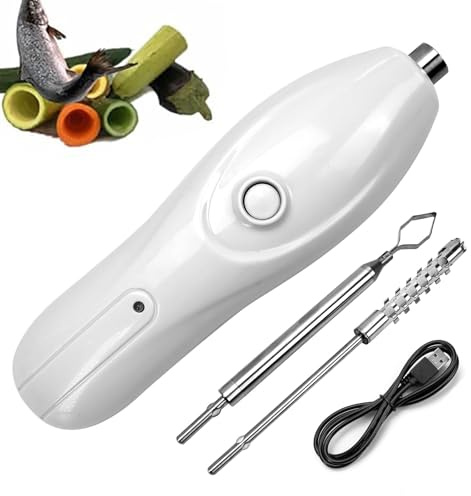 Corer per Verdure Corer per Zucchine Senza Fili, Macchina per Raschiare Elettrica con 2 Teste di Taglio, Raschietto per Squame Elettrico per Zucca, Pomodoro, Melanzane, Patate