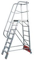 Krause lff150 Leiter einseitig mit Ballast M, 9 Stufen, 1440 mm Breite Stabilisator, 2.1 m Höhe