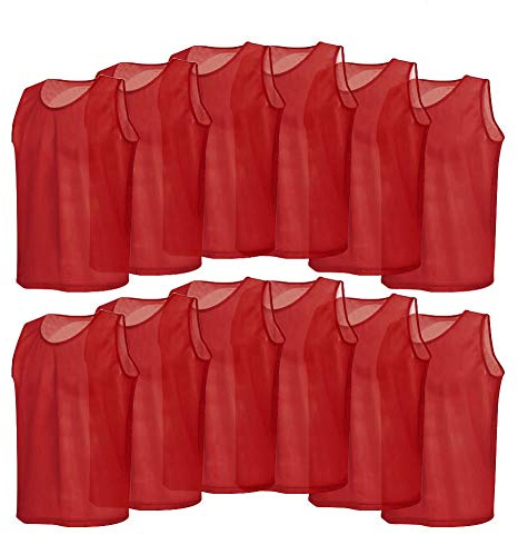 Trainingsweste, 12er Set Markierungshemd, Leibchen, rot, f¨¹r Fu?Ball, Basketball und Volleyball