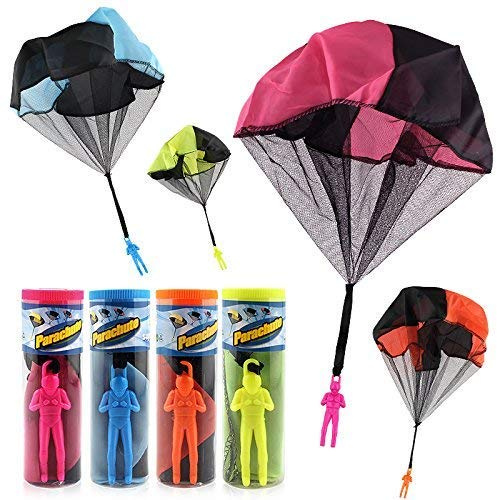 HENGBANG 4PCS Set Tangle Parachute Figures Hand Throw Soliders Square Outdoor Children's Flying Toys | No Strin