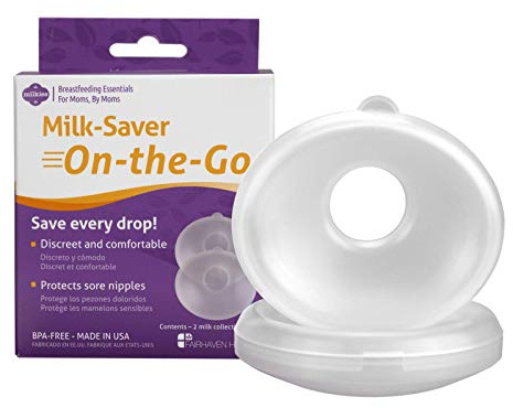 Milkies Milch-Saver On-The-Go, Muttermilch-Sammeln von Muscheln und Brustwarzenschild, diskreter und silikonfreier Fänger für Muttermilch, Sammlerbecher zum Stillen und Stillen, fasst mehr als 28 ml