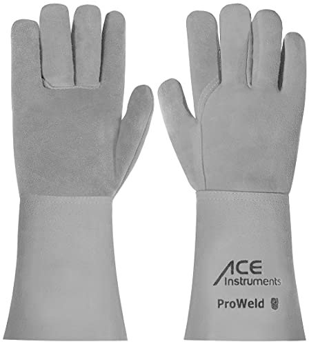 ACE ProWeld Gants de travail de soudeur - Gants de protection en cuir pour soudage - EN 388/12477-10/XL (1 pièce)