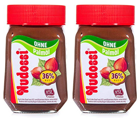 Nudossi Glas Brotaufstrich ohne Palmöl 2er Pack (2x300 g)