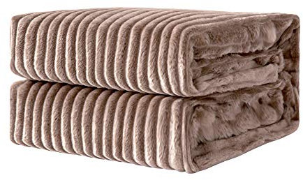 MIULEE Kuscheldecke Fleecedecke Flanell Decke Mit Pompoms Einfarbig Wohndecken Couchdecke Flauschig Überwurf Mikrofaser Tagesdecke Sofadecke Blanket Für Bett Sofa Schlafzimmer Büro 125x150 cm Braun