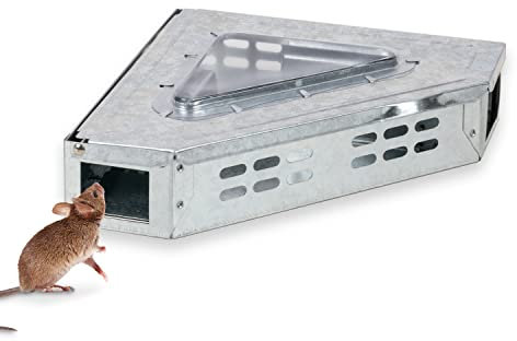 VOSS.farming Mausefalle Ecke Lebendfalle Eckfalle aus Metall, vollverzinkt Mäusefalle Falle Maus Mäuse