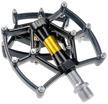 SlimpleStudio Composite Flatpedale,Fahrradlagerpedale Aluminiumpedale 3 Palin Mountainbike-Pedale-Golden