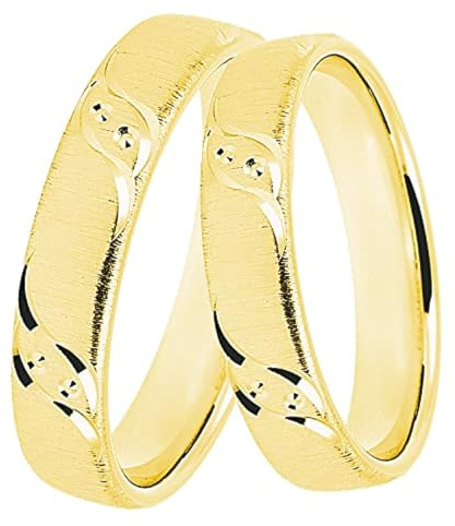 DOOSTI Damen Herren Ring 925 Sterling Silber hochwertige 3 Mikron Vergoldung Partner Geschenk für Hochzeit als Ehering Partnerring Trauring inkl. Gravur mit Namen