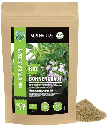 Alpi Nature Ajedrea Seca Orgánica 500g, Hierba Ajedrea Seca y Cortada, Satureja Orgánica