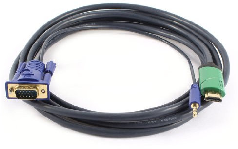 Ruilogod HDTV PC DVD 1080P HDMI a VGA Video 3,5 mm Cavo adattatore audio 3 metri