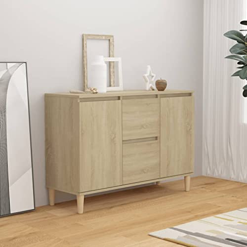 WIFESE Sideboard Sonoma-Eiche 103,5x35x70 cm Komodenschrank KüChenschrank Komode Schrank Klein Flurschrank Schrank Mit Schubladen Schrank Schmal Wohnzimmer Küche Flur Sideboard