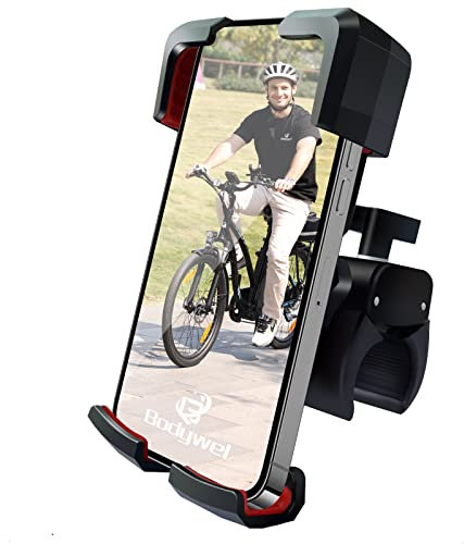Bodywel Soporte Movil Bicicleta, Soporte Móvil Moto, Teléfono Bicicleta Desmontable Giratorio 360° para iPhone, Huawei, Samsung, Sony, Smartphones 4,7-7,0 Pulgadas, etc.